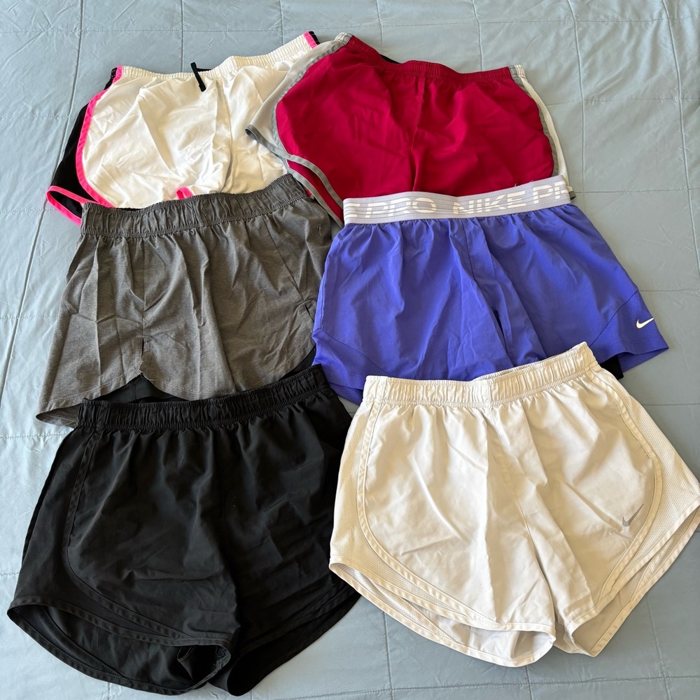 LOT OF 6 Nike Running Shorts, Tempo + Pro styles *See description*